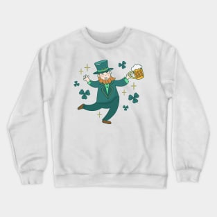 funny dance with beer patricks day Crewneck Sweatshirt